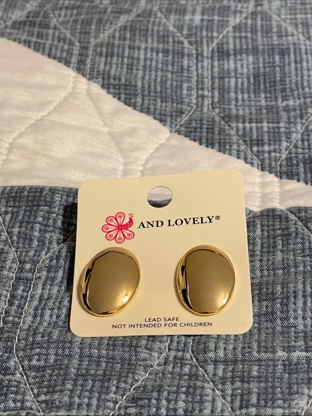 And Lovely Gold Oval Pierced Earrings